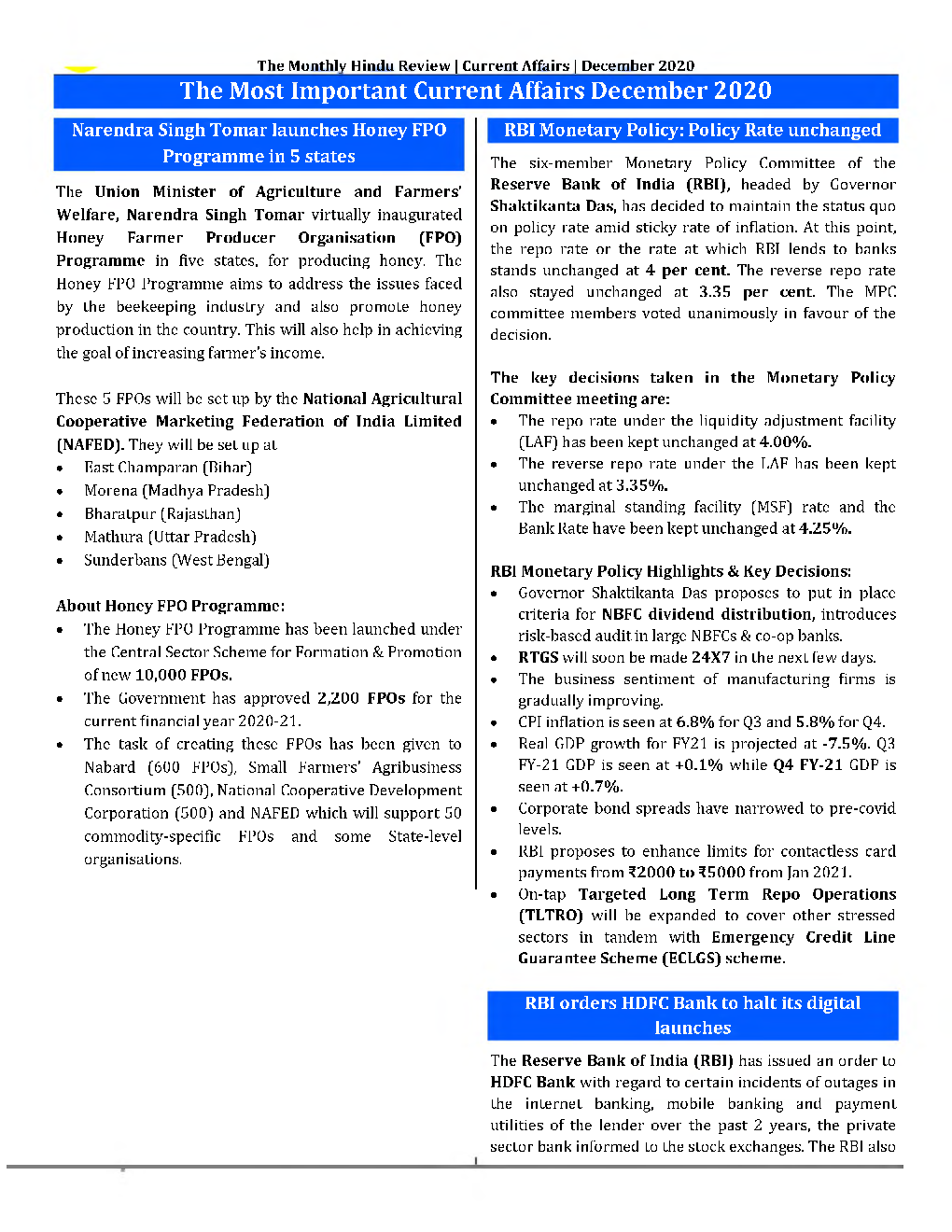 GK And Current Affairs December 2020 In English - Page 3
