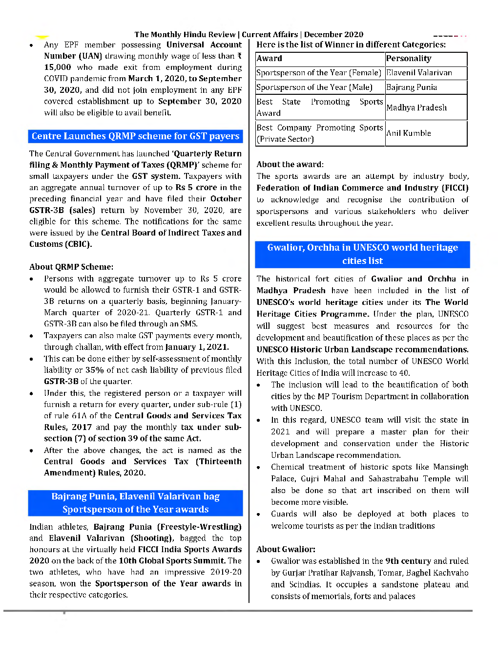 GK And Current Affairs December 2020 In English - Page 5