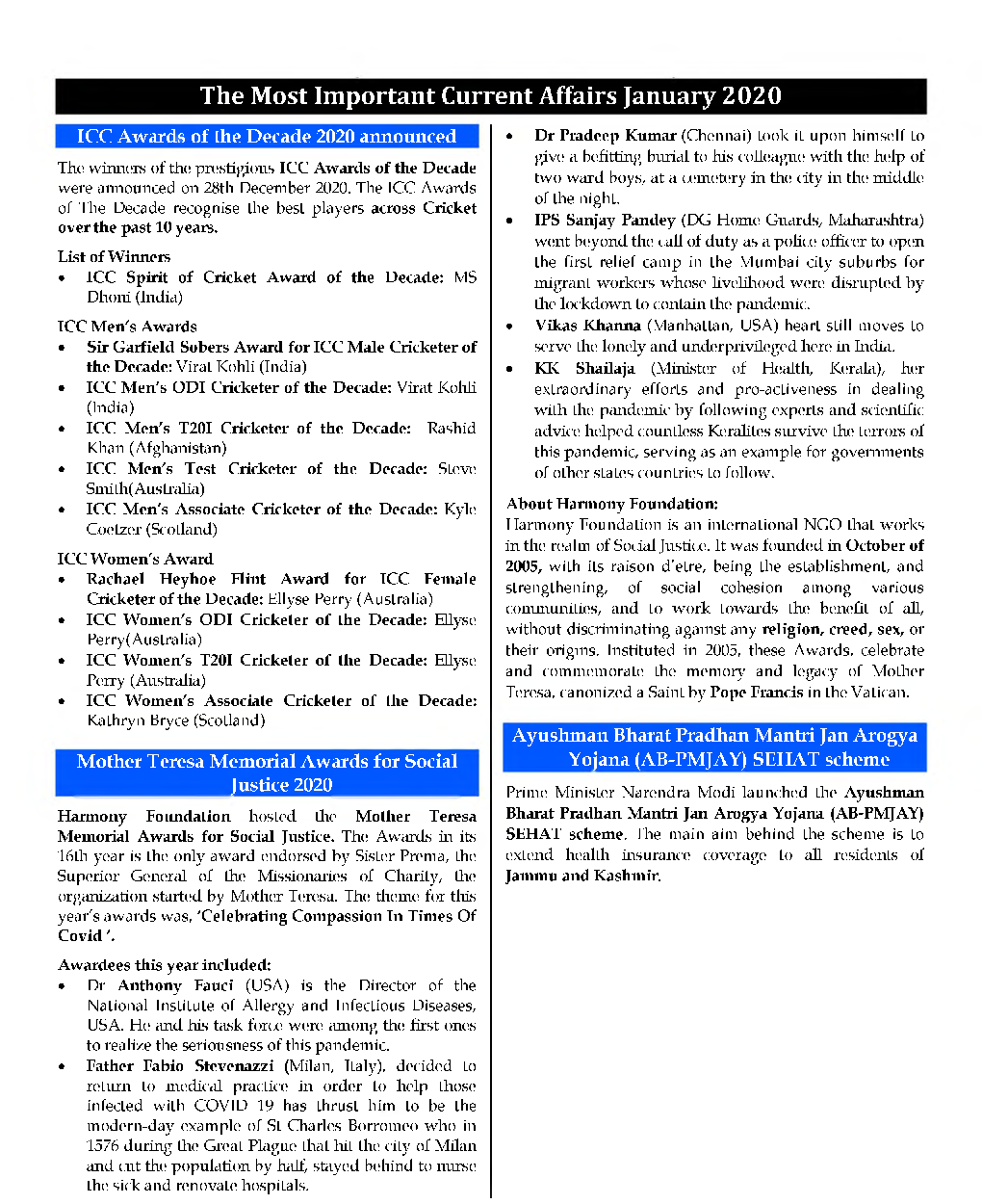 GK And Current Affairs January 2021 In English - Page 3