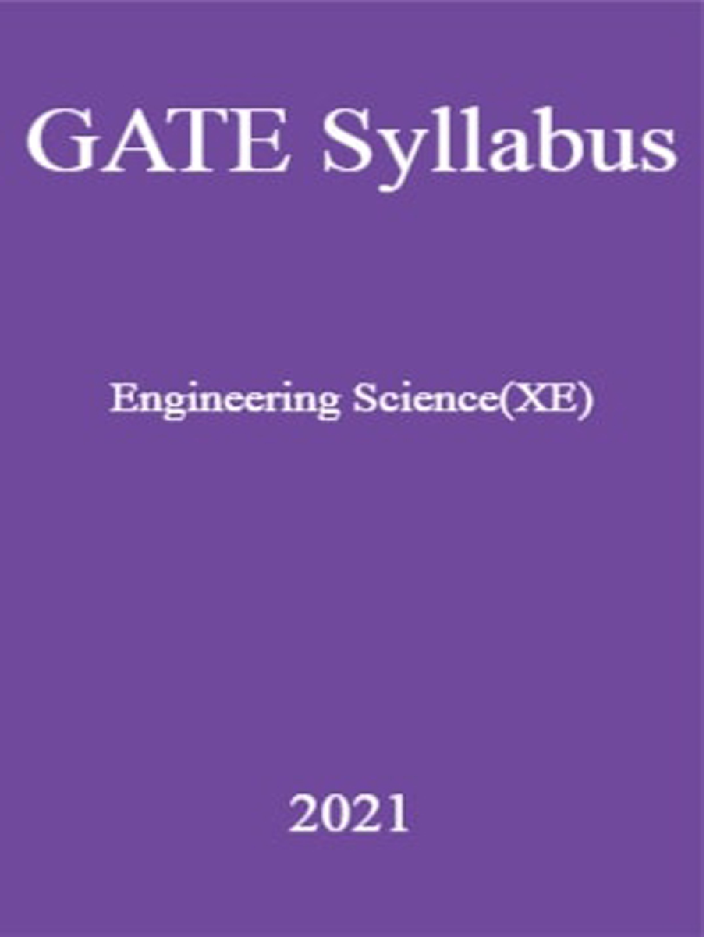 GATE Syllabus Engineering Science(XE) 2021 - Page 1