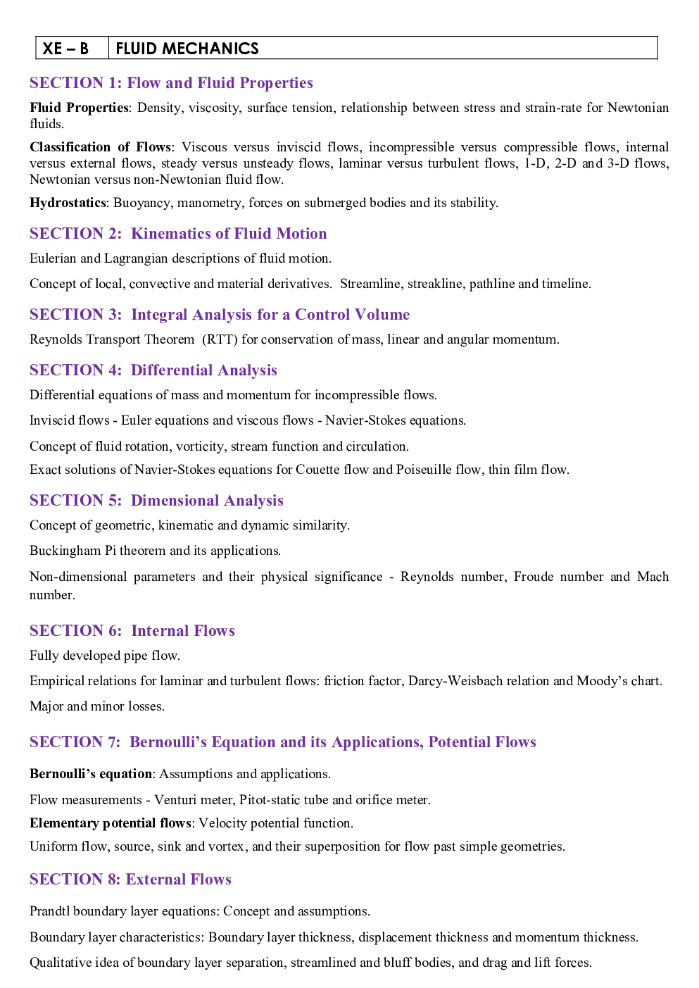 GATE Syllabus Engineering Science(XE) 2021 - Page 3
