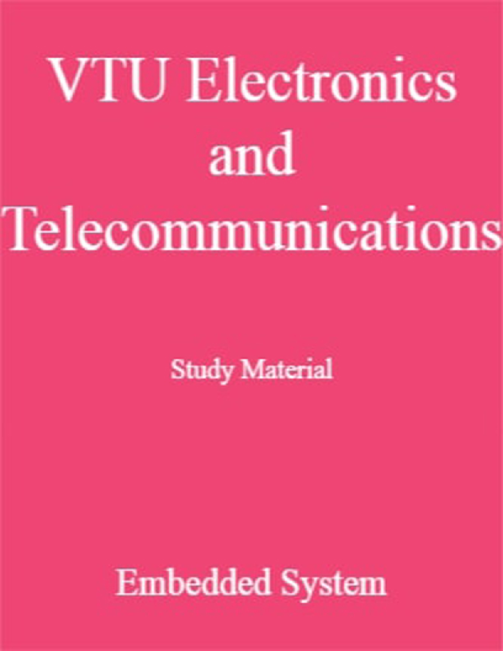 VTU Electronics and Telecommunication Study Material Embedded System - Page 1
