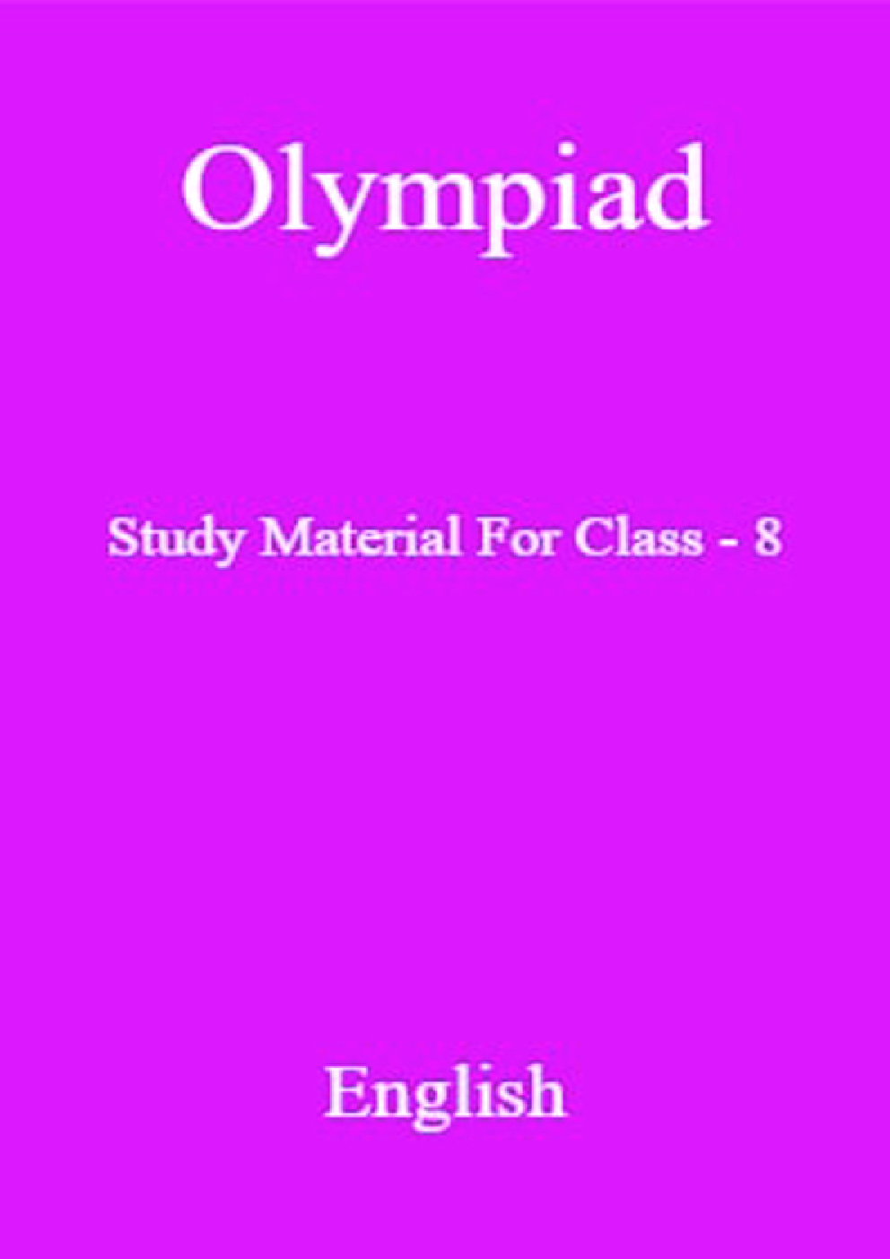 Olympiad Study Material For Class-8 English - Page 1