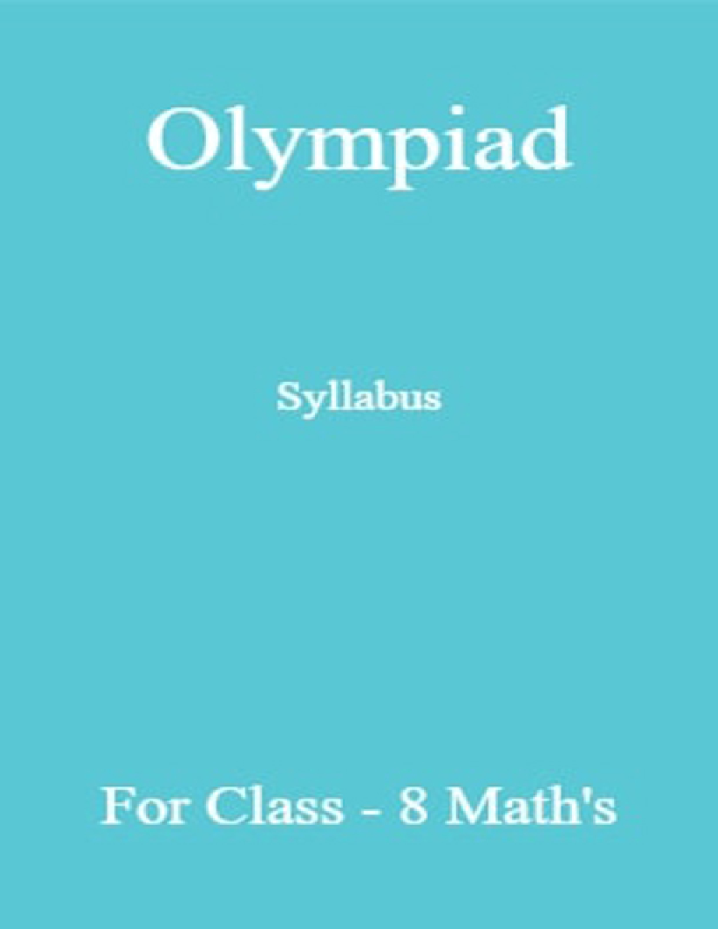 Olympiad Syllabus For Class-8 Maths - Page 1