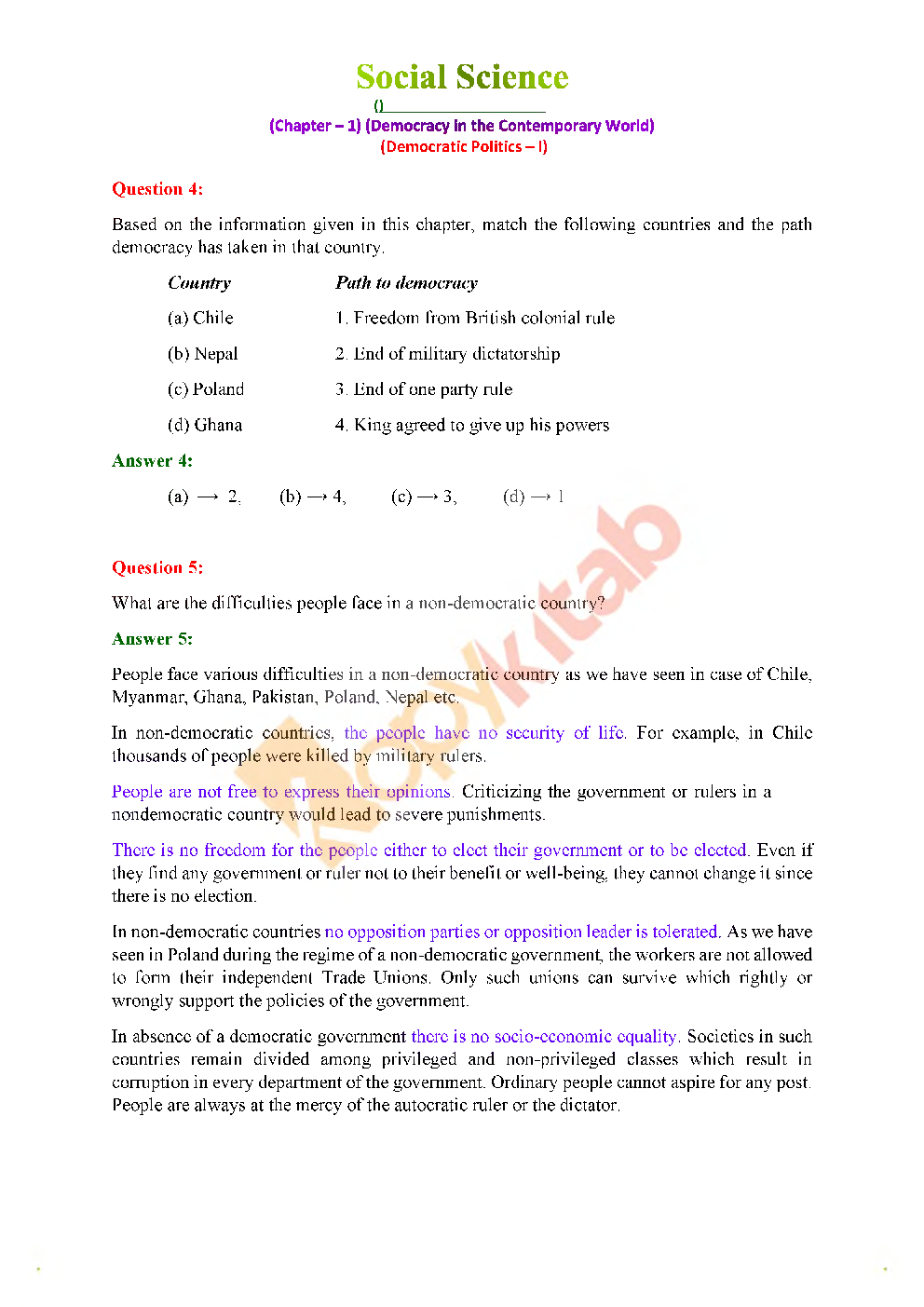 NCERT Solution For Class-9 Civics - Page 3