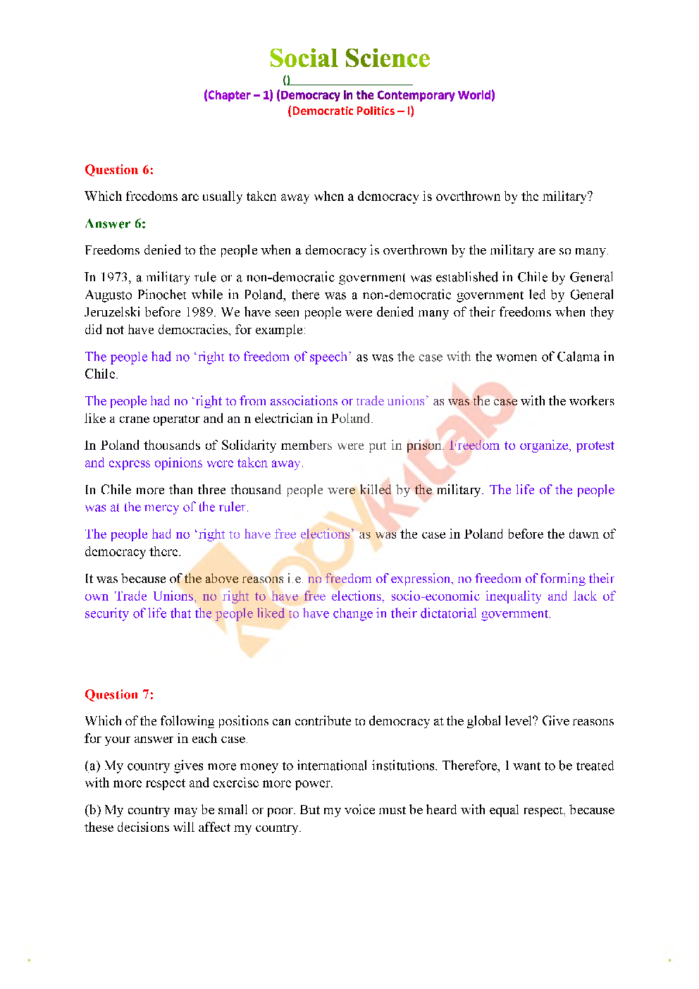 NCERT Solution For Class-9 Civics - Page 4