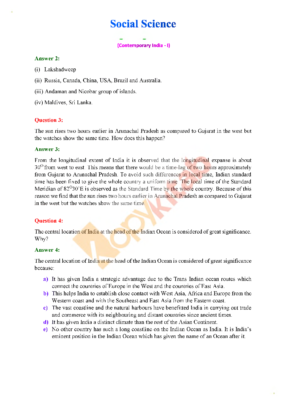 NCERT Solution For Class-9 Geography - Page 3