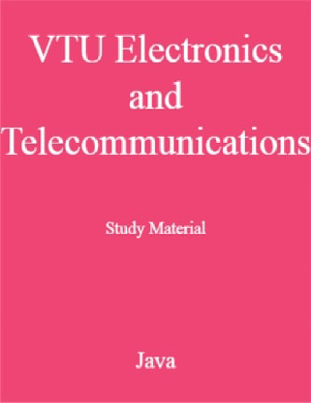 VTU Electronics and Telecommunication Study Material Java - Page 1