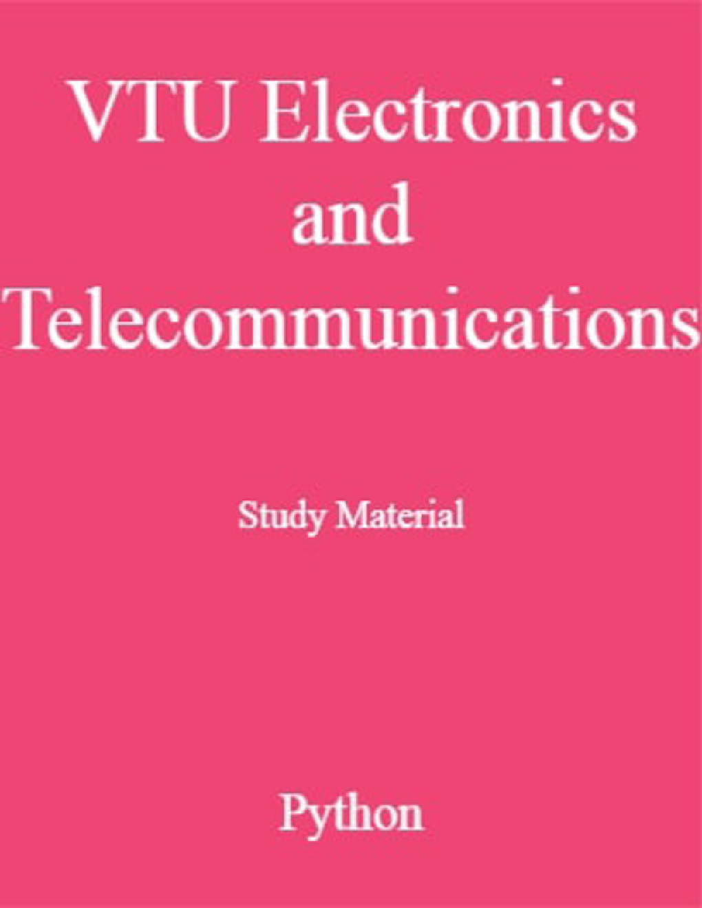 VTU Electronics and Telecommunication Study Material Python - Page 1