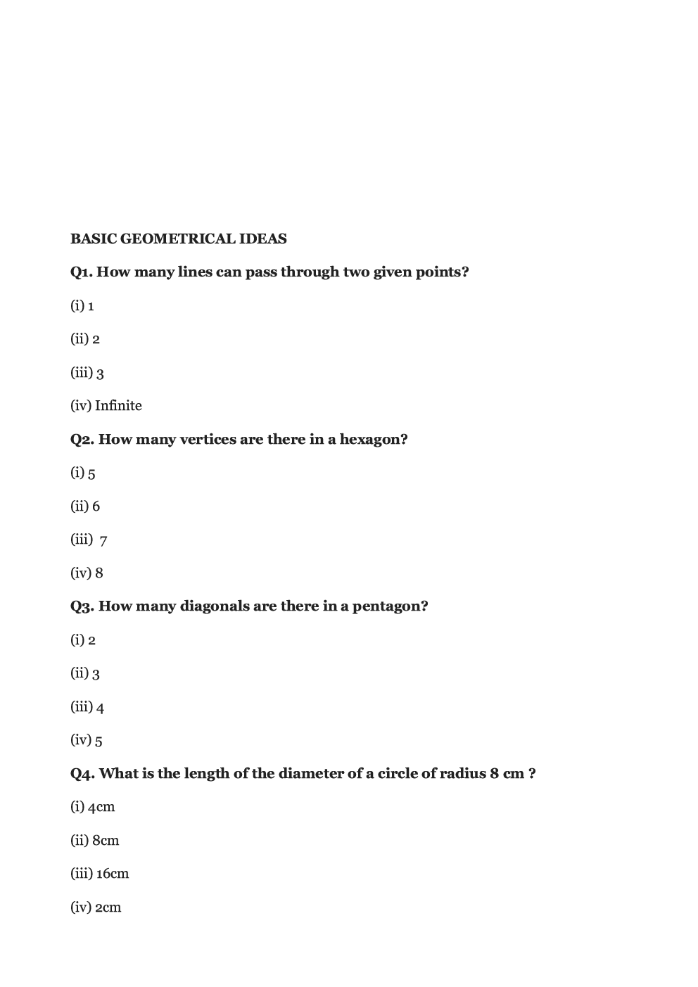 Olympiad Maths Study Material For Class-6 Basic Geometrical Ideas - Page 2