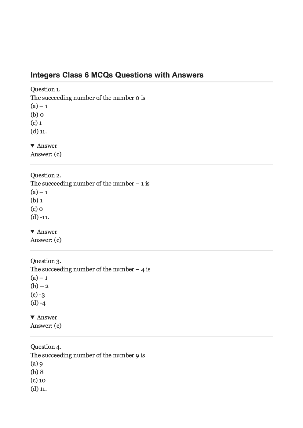Olympiad Maths Study Material For Class-6 Integers - Page 2