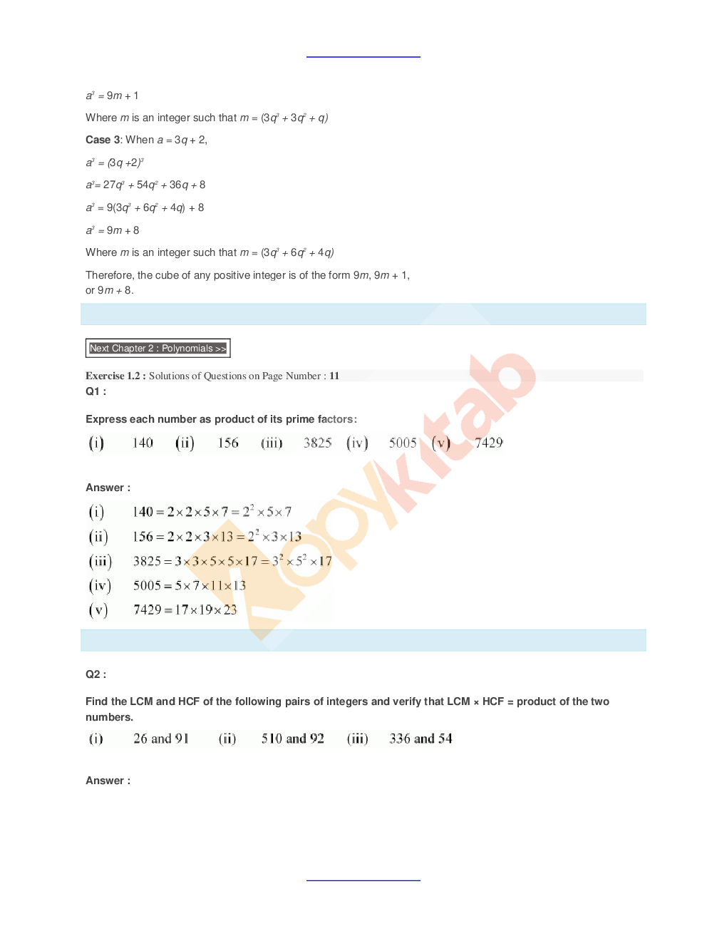 NCERT Solution For Class-10 Maths - Page 5