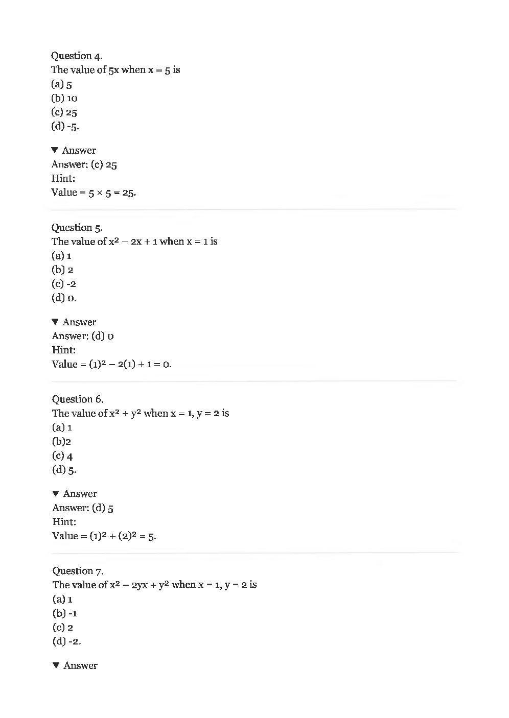 Olympiad Class-8 Topic Wise MCQs Maths - Page 4