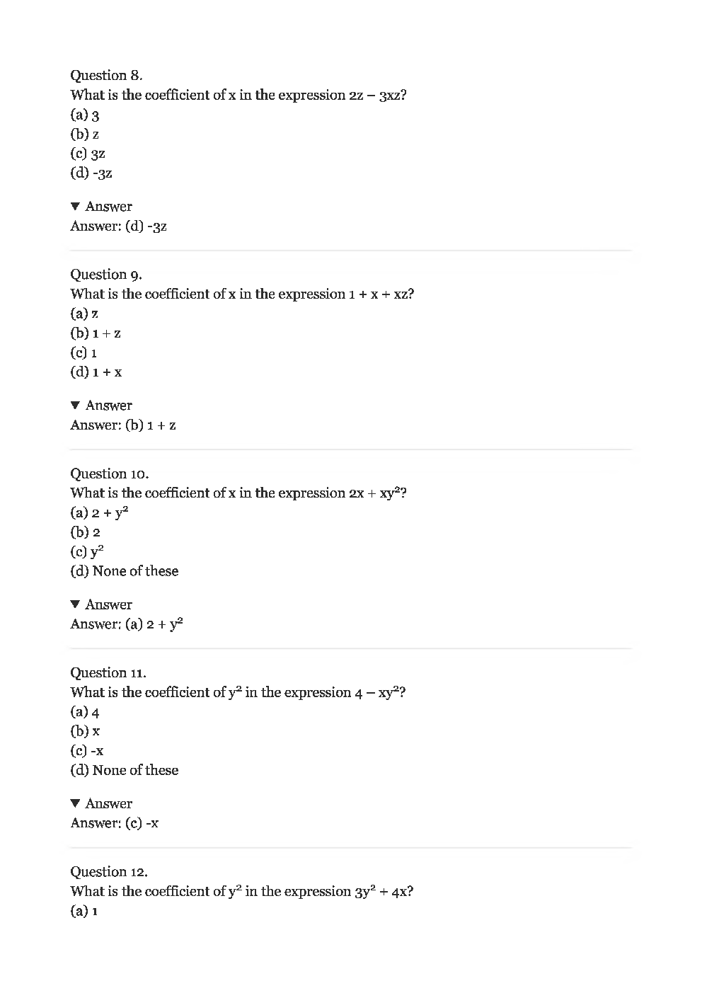 Olympiad Class-7 Topic Wise MCQs Maths - Page 5