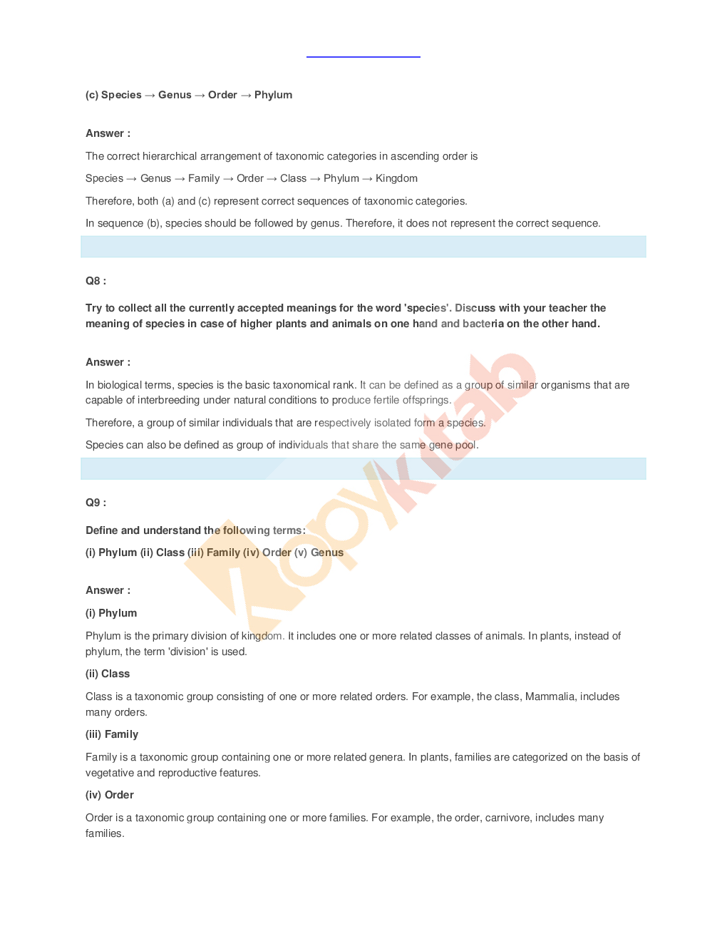 NCERT Solution For Class-11 Biology - Page 4
