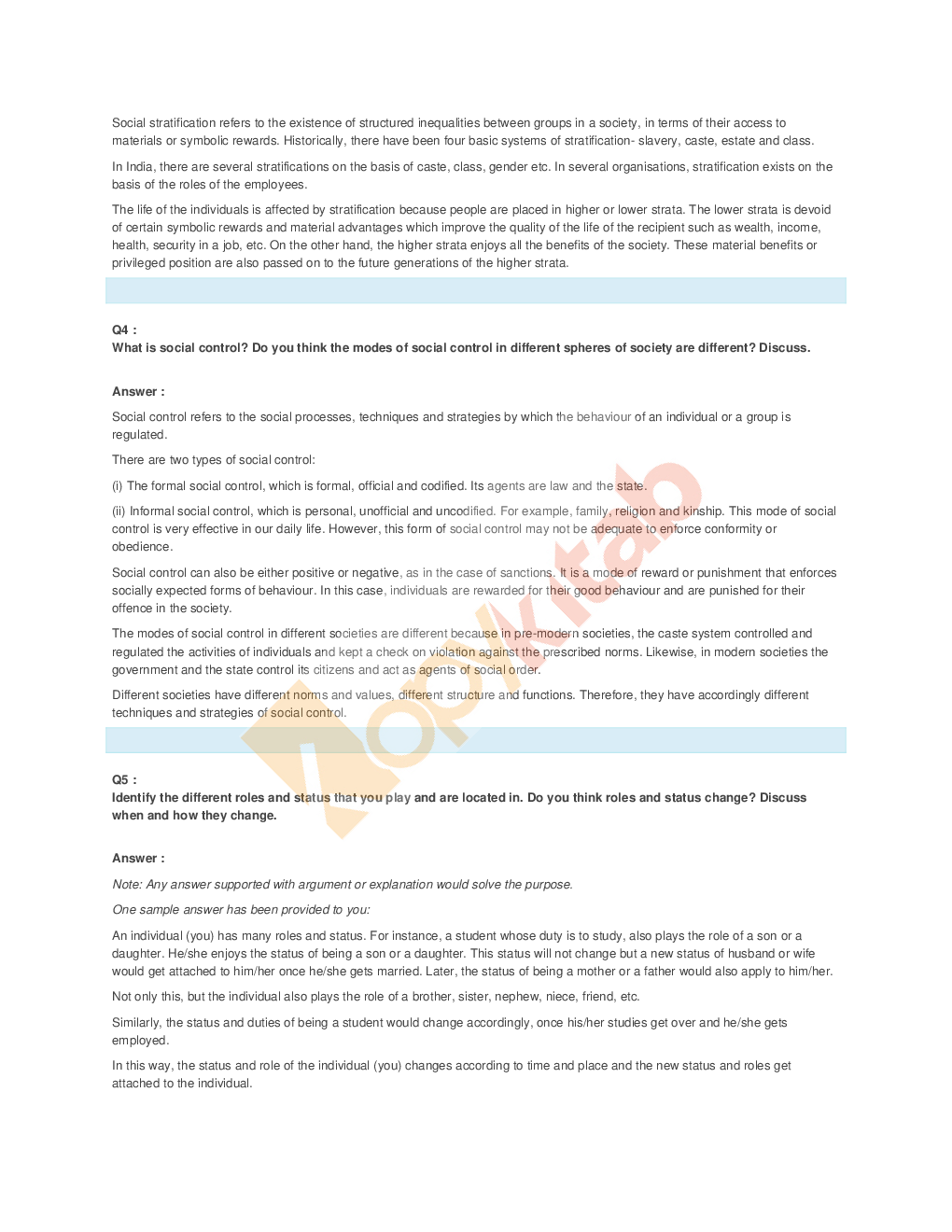 NCERT Solution For Class-11 Sociology - Page 5