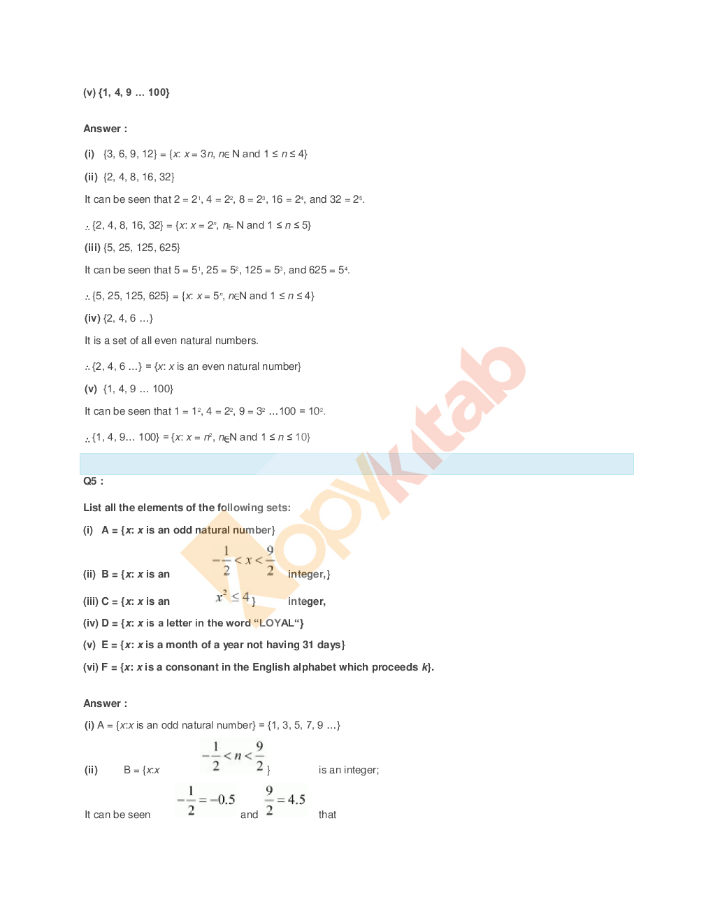 NCERT Solution For Class-11 Maths - Page 5