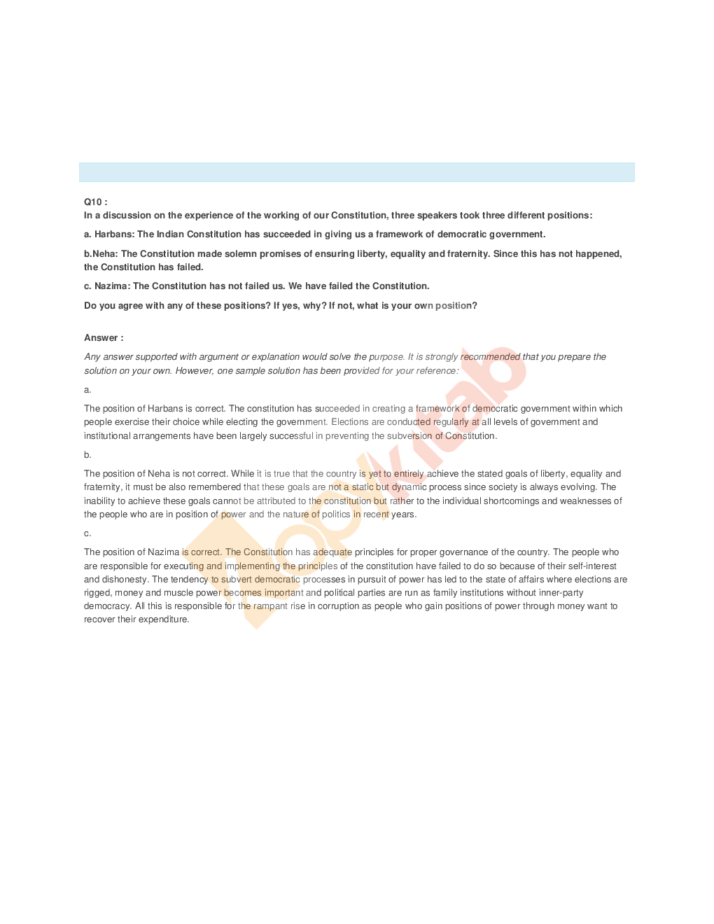 NCERT Solution For Class-11 Political Science - Page 5