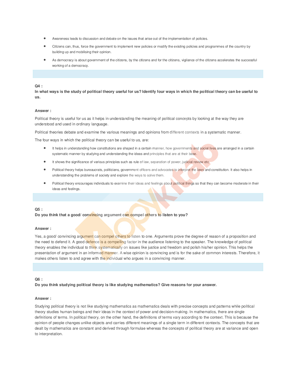 NCERT Solution For Class-11 Political Science Theory - Page 3