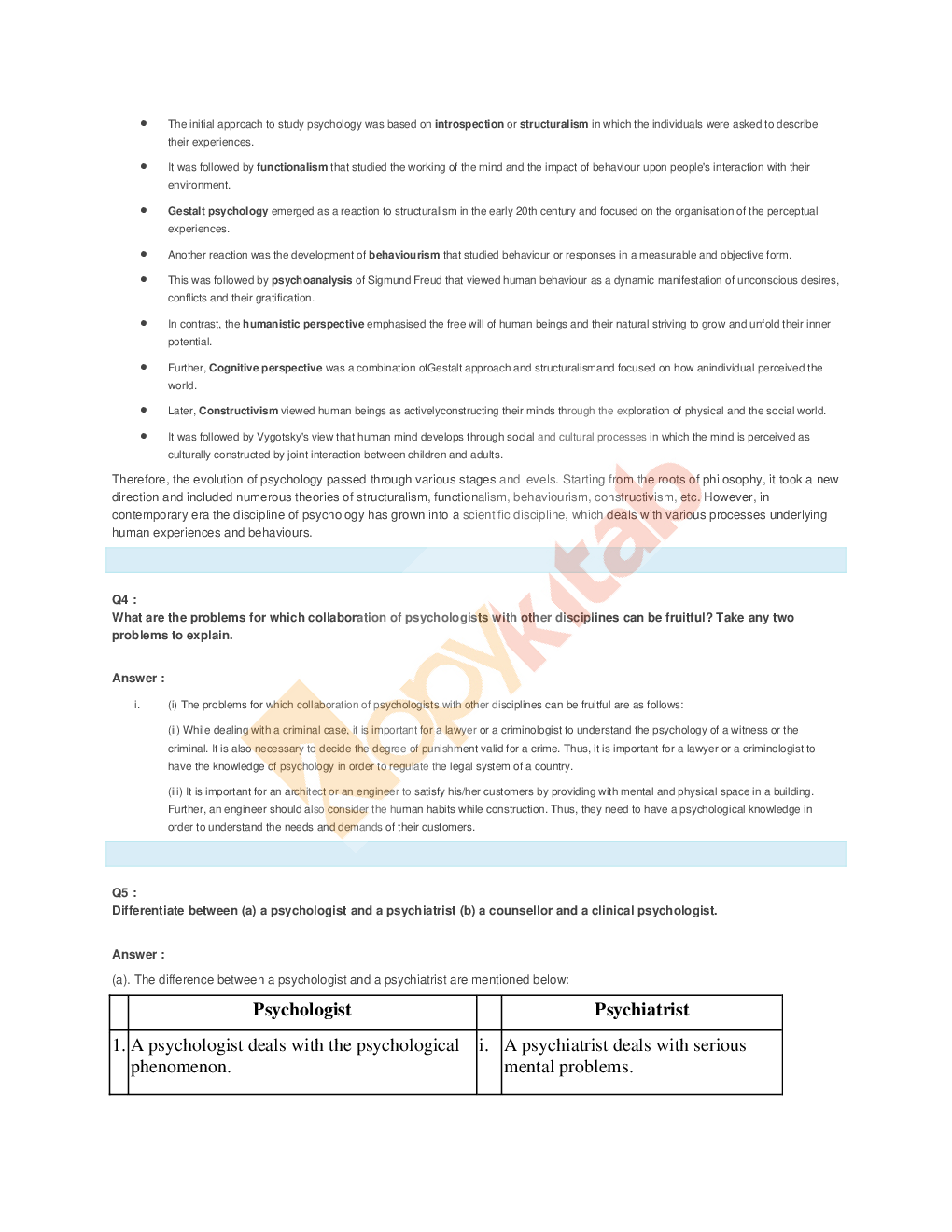 NCERT Solution For Class-11 Psychology - Page 3