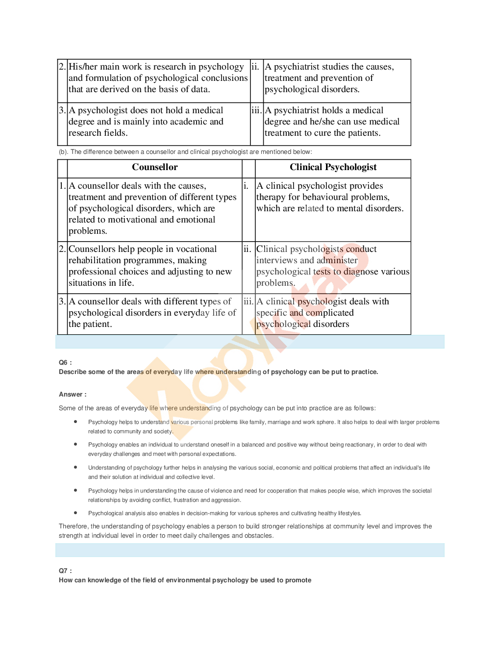 NCERT Solution For Class-11 Psychology - Page 4