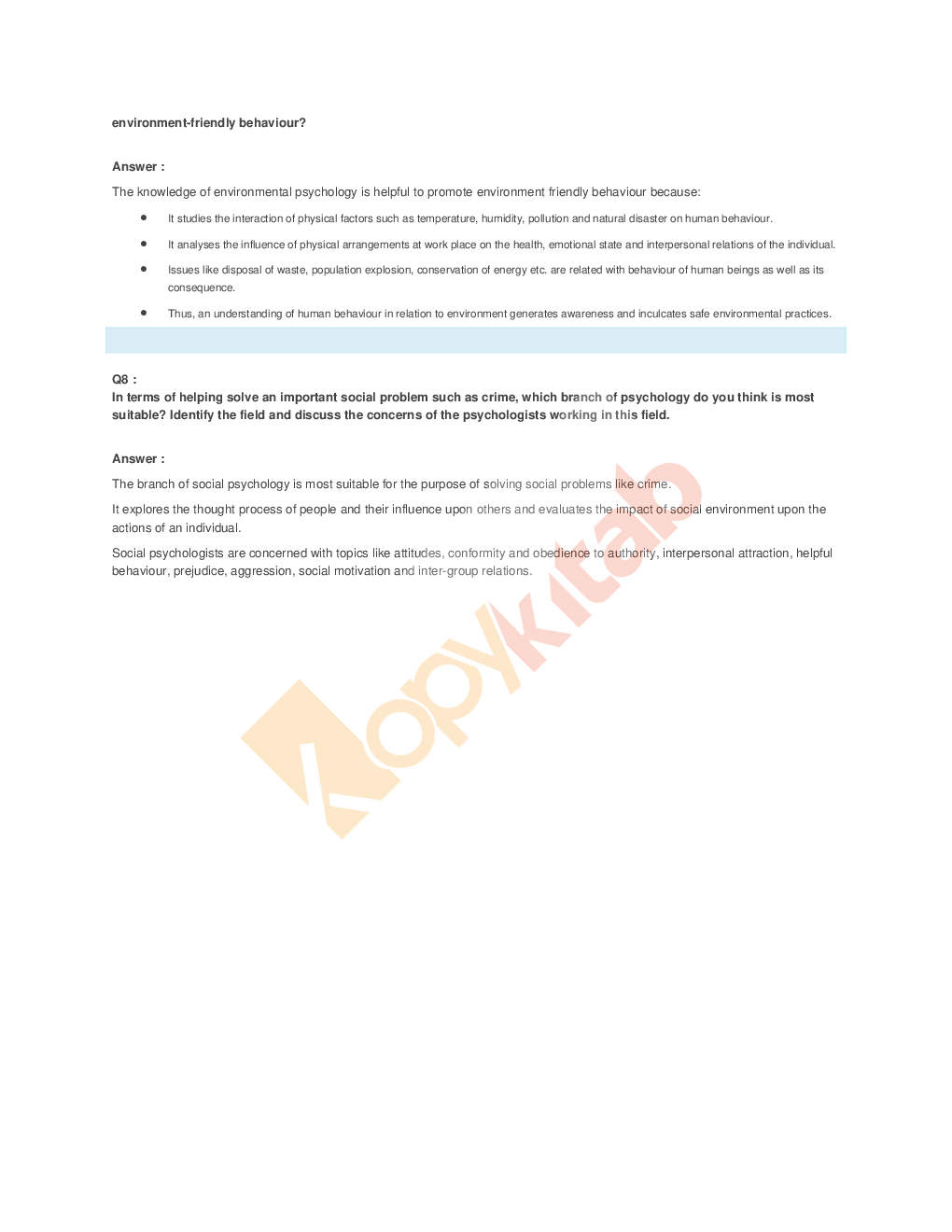 NCERT Solution For Class-11 Psychology - Page 5