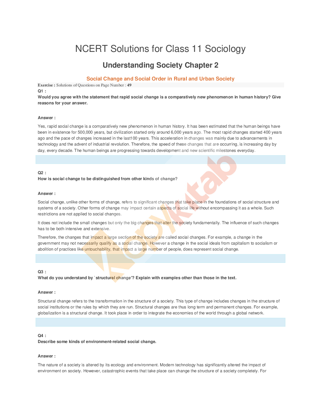 NCERT Solution For Class-11 Understanding Sociology - Page 5