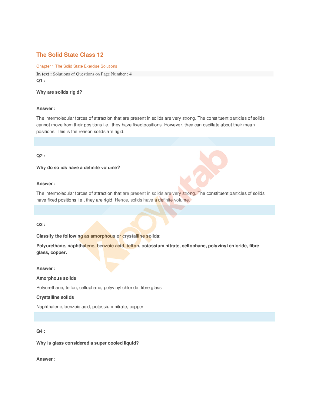 NCERT Solutions For Class-12 Chemistry - Page 2