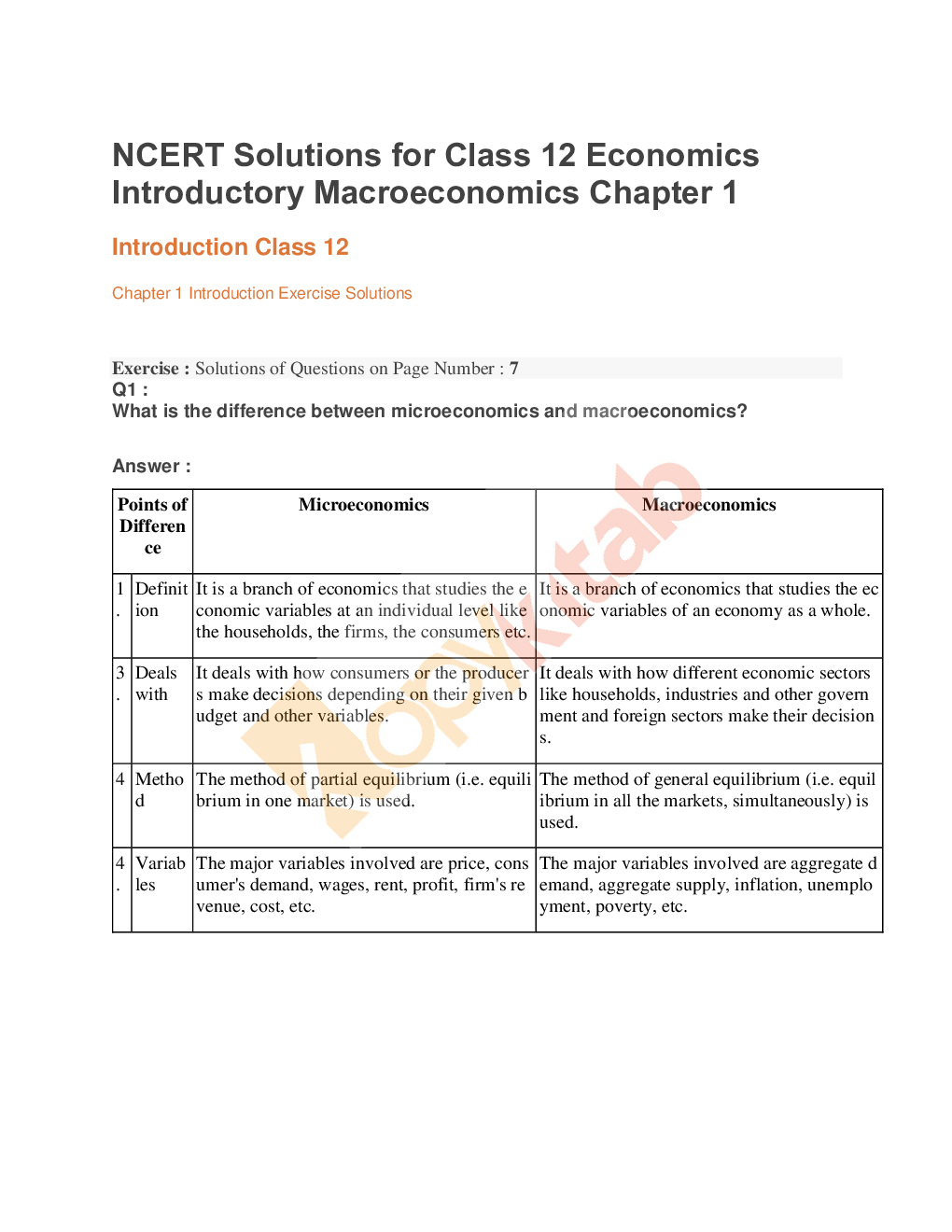 NCERT Solutions For Class-12 Economics Macro - Page 2