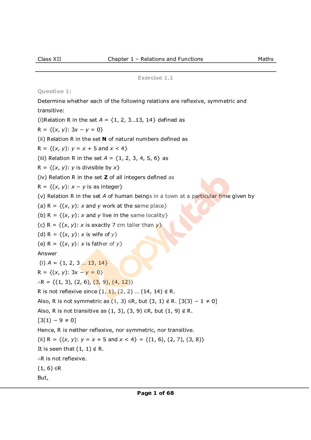 NCERT Solutions For Class-12 Maths - Page 2