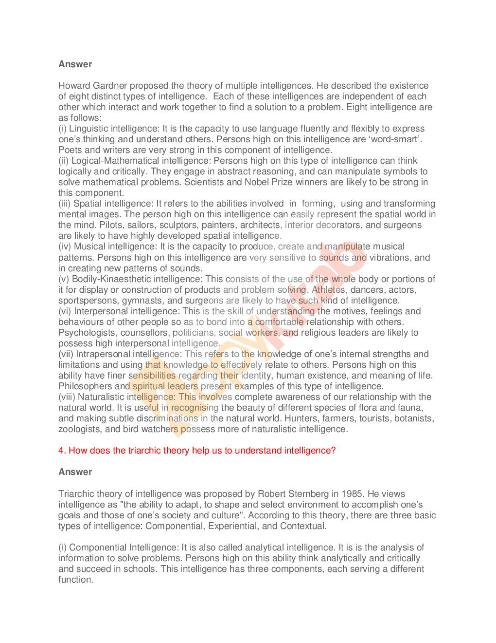 NCERT Solutions For Class-12 Psychology - Page 3