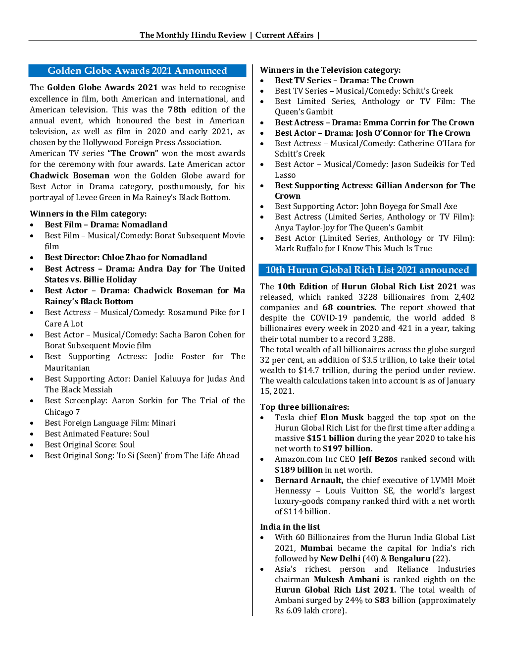 GK And Current Affairs March 2021 In English - Page 2