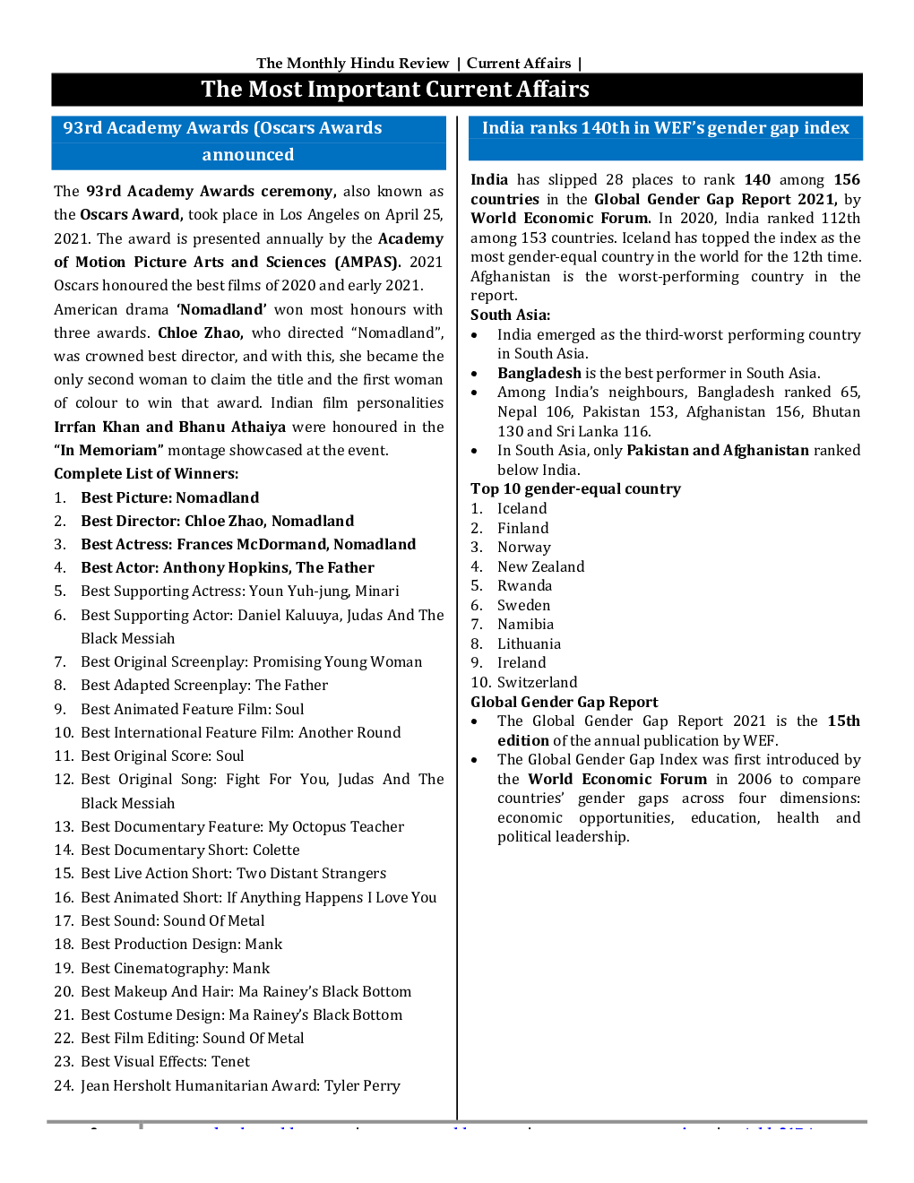 GK And Current Affairs April 2021 In English - Page 2