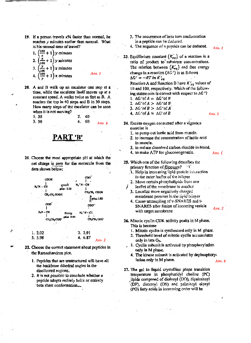 CSIR NET Life Science Question Paper With Answer 2016 June-December - Page 4