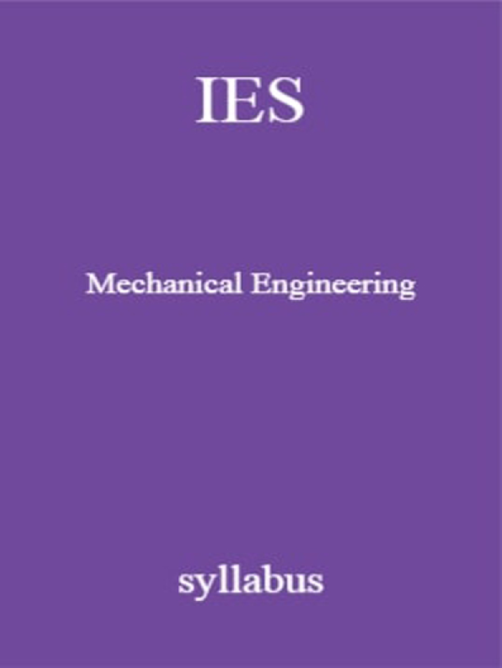 IES Mechanical Engineering syllabus - Page 1