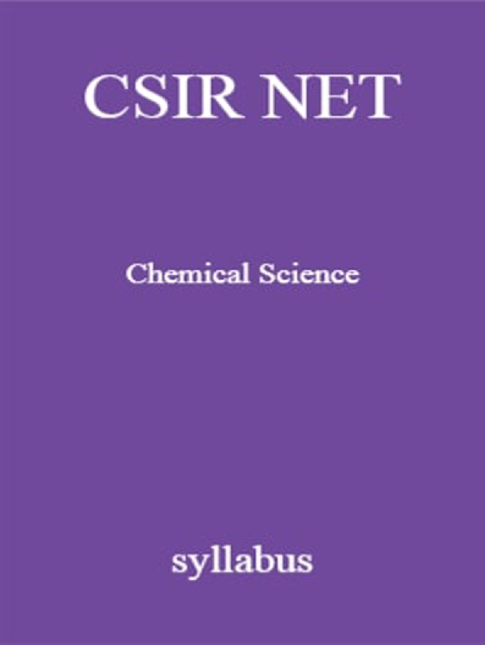 CSIR NET Chemical Science syllabus - Page 1