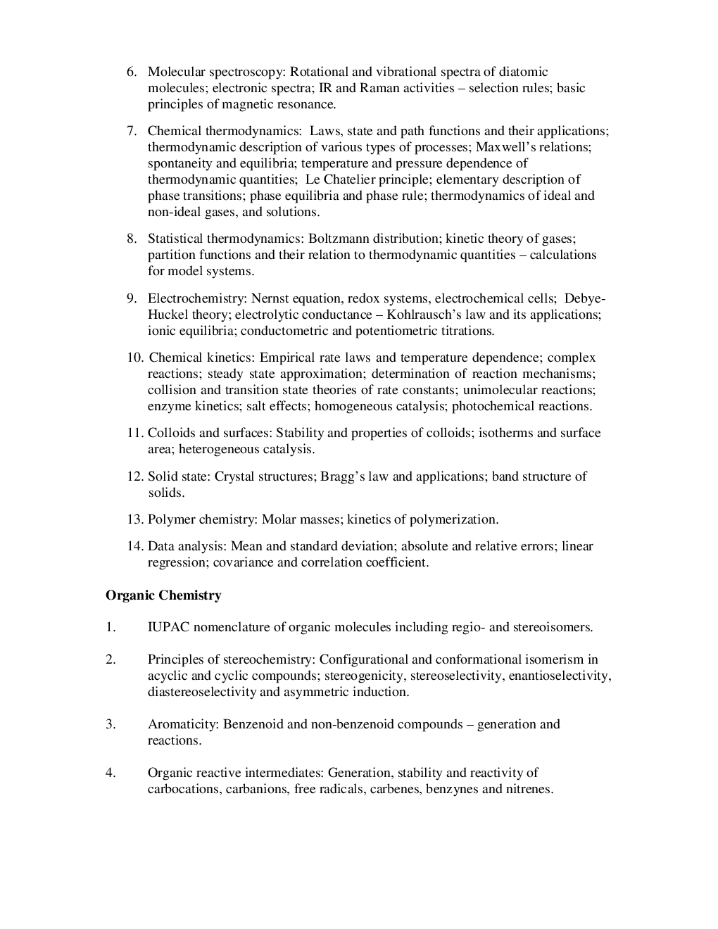 CSIR NET Chemical Science syllabus - Page 3