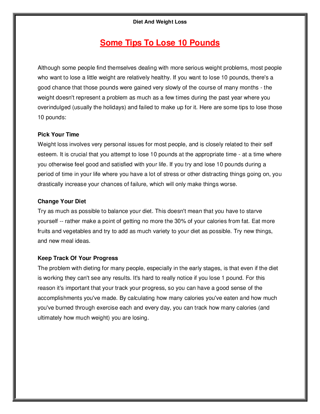 Diet And Weight Loss - Page 5