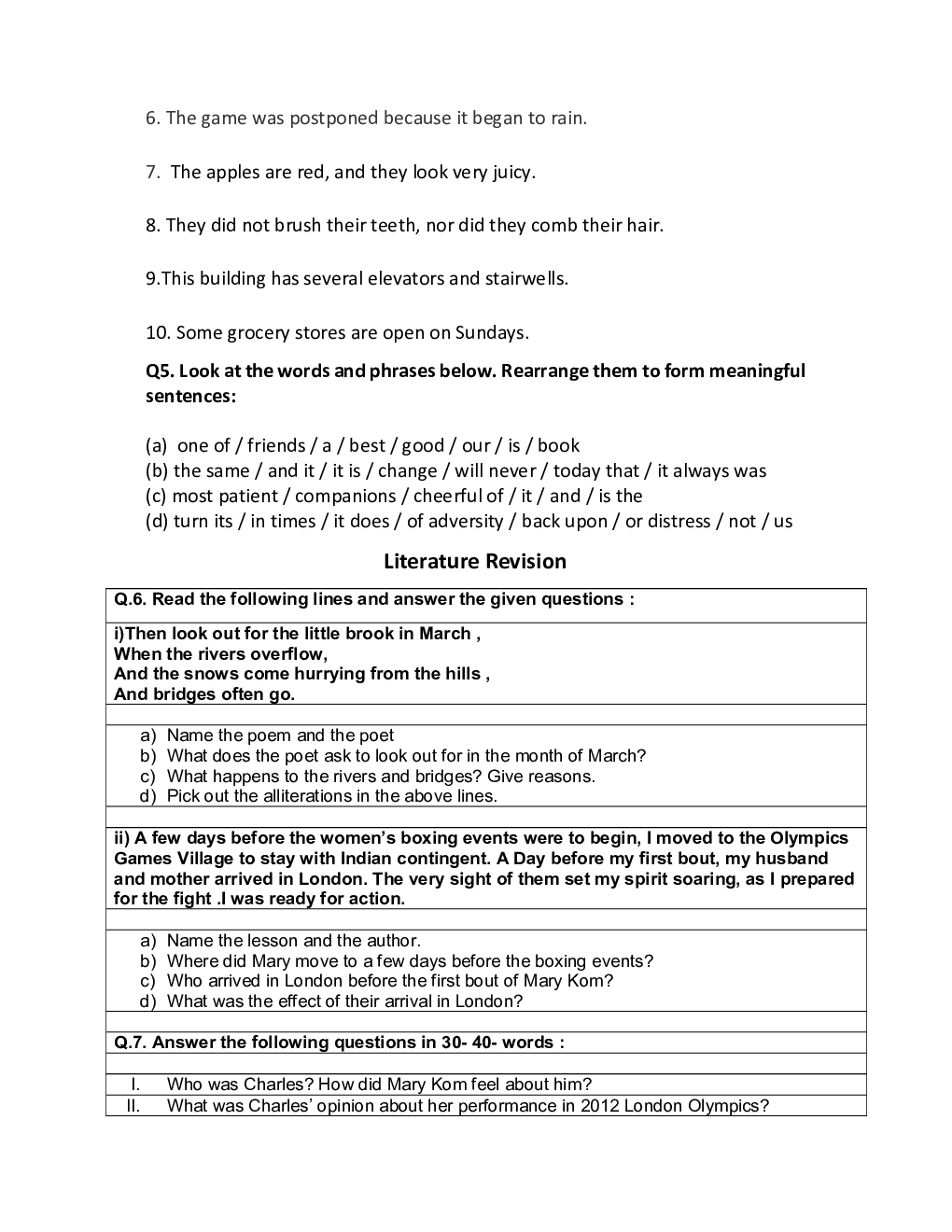 Class 7 English Revision Worksheet 1 - Page 4