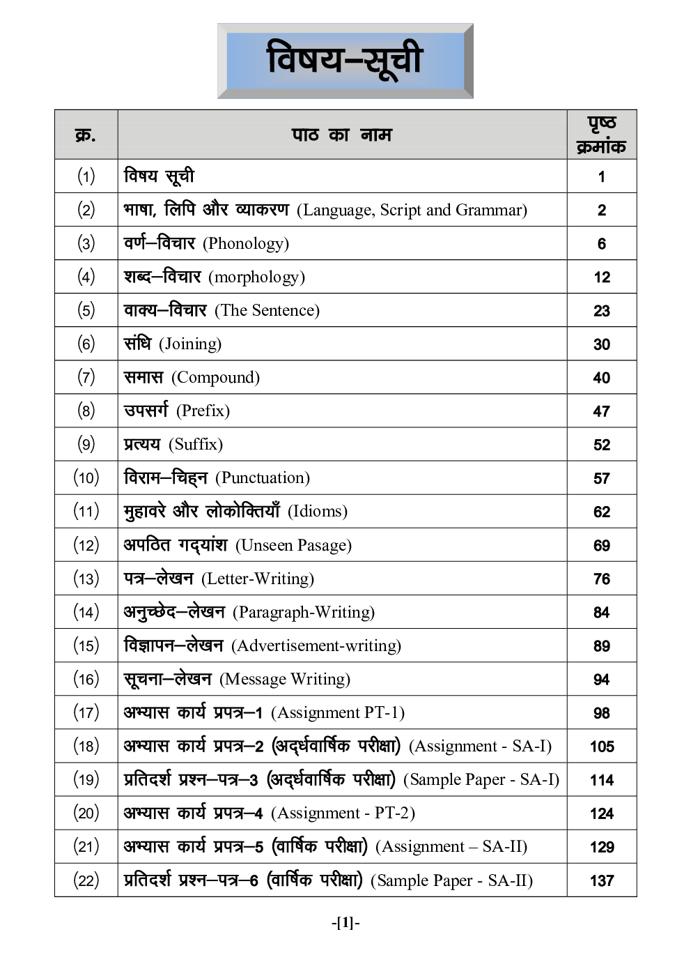 Class 8 Hindi Hindi Vyakaran WORKBOOK - Page 3