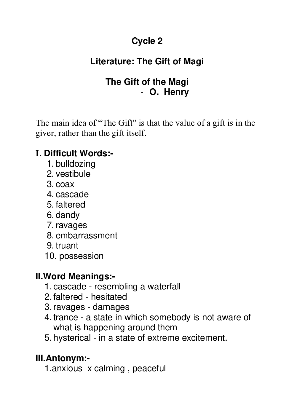 Class 8 English Literature The Gift of Magi - Page 2