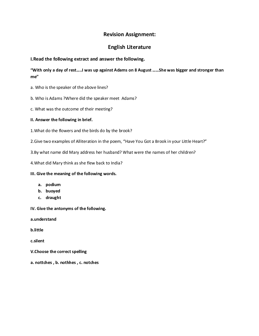 Class 8 English Revison Assignment English Litreture - Page 3