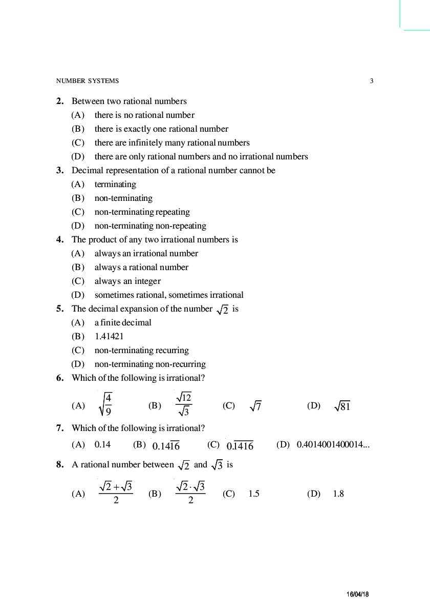Class-9 Maths Number System - Page 4