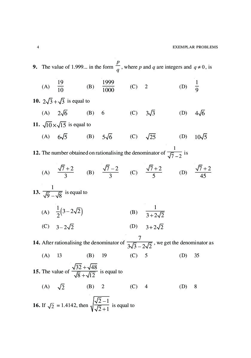Class-9 Maths Number System - Page 5