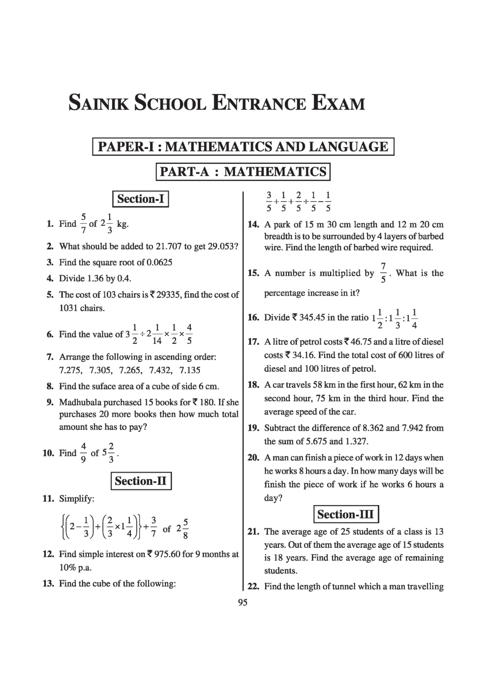 Sainik School Exam Model Paper 7 - Page 2