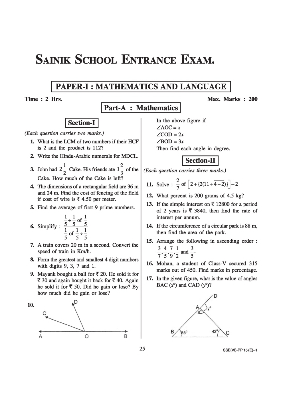 Sainik School Exam Model Paper 13 - Page 2