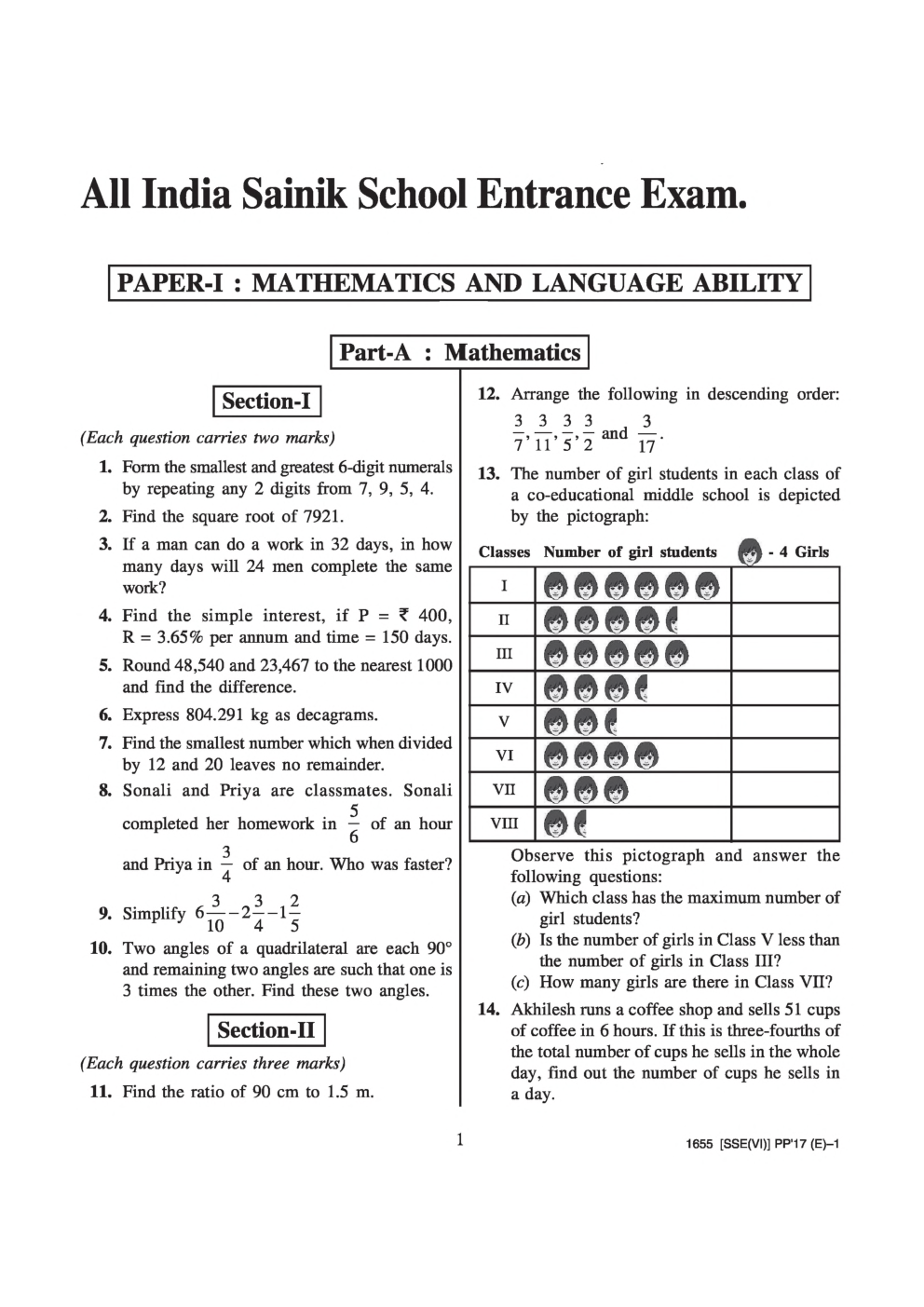 Sainik School Exam Model Paper 15 - Page 2