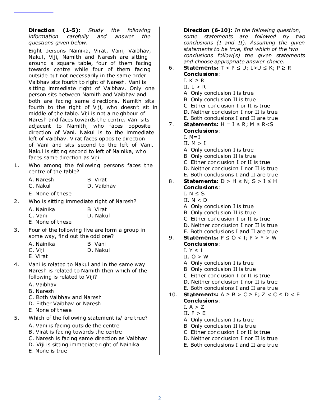 IBPS RRB Previous Year Question Paper-5 With Solutions-2018 - Page 2