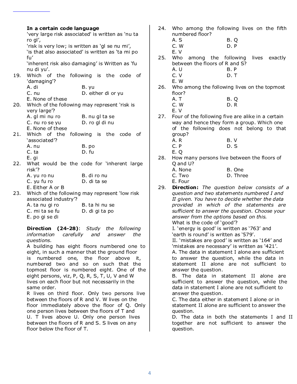 IBPS RRB Previous Year Question Paper-5 With Solutions-2018 - Page 4