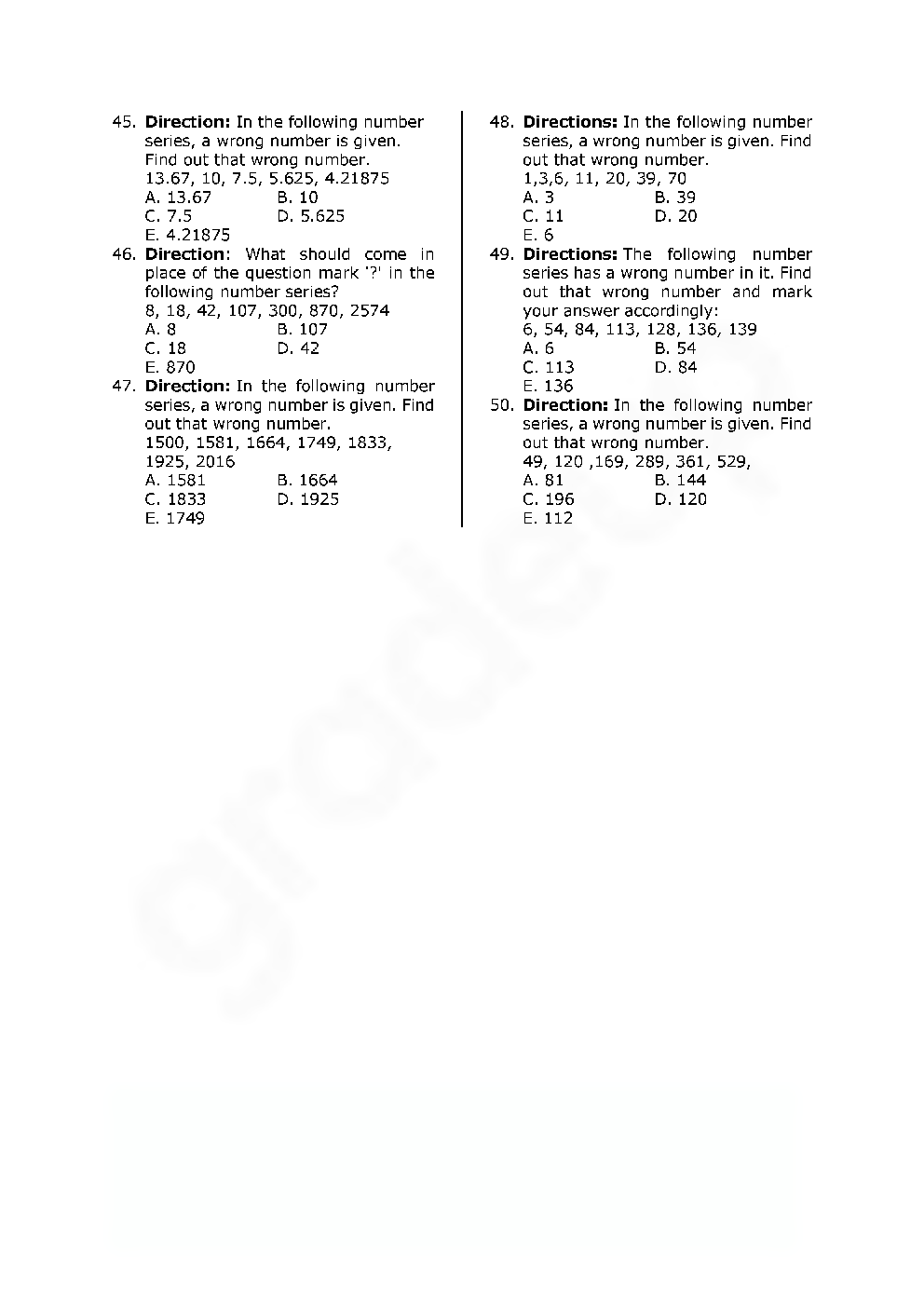 None Verbal Series MCQ's For All Competitive Exams - Page 5
